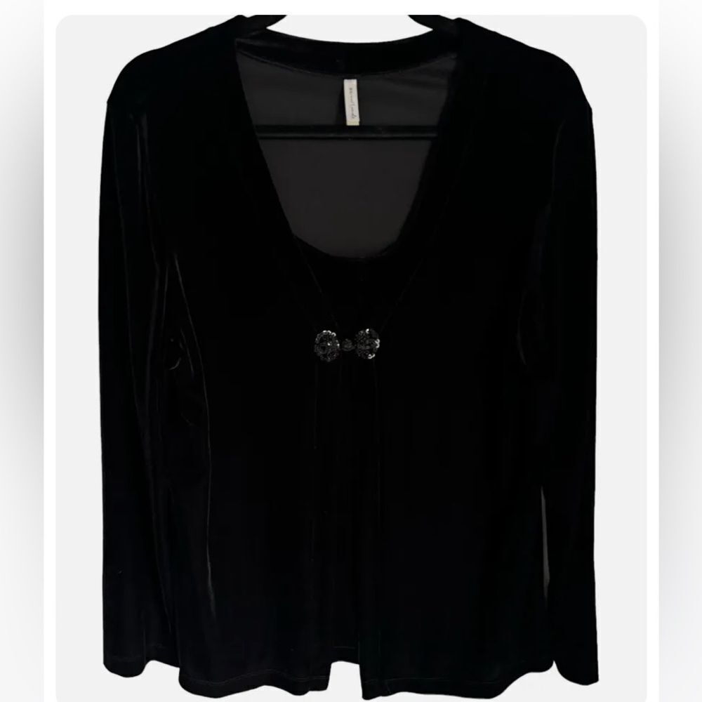 White Stag Women Velvet Top Blouse Size L